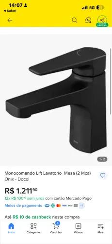 Lavatório monocomando lift onix