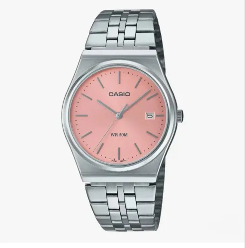 Relógio Casio Unissex Prateado Rosa-claro