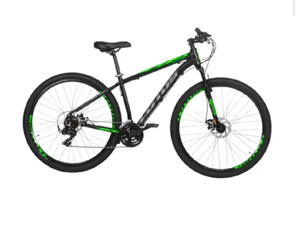 Bicicleta Cairu Lotus Aro 29, 21 Marchas Q17,5 Preta e Verde