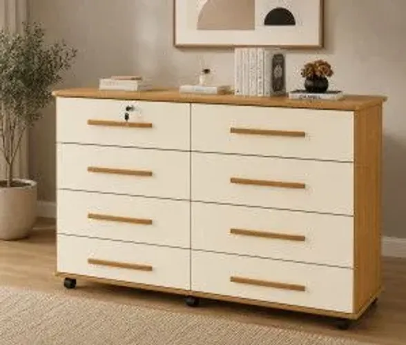 Cômoda com 8 gavetas em estoque <br>