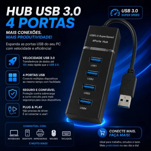 Hun USB 3.0 4 portas