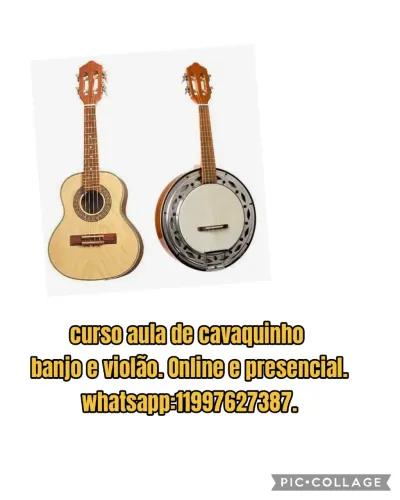 Aulas de cavaquinho, banho e violão 