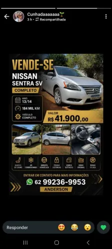 Nissan Sentra SV 2.0 Flexstart 16V Aut. 2014