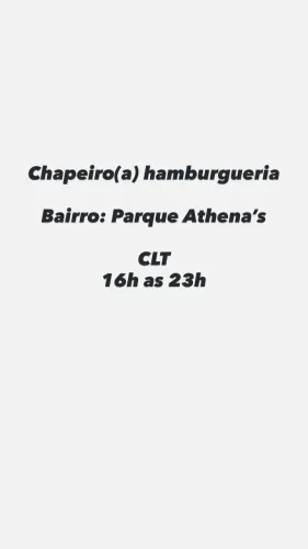 Chapeiro(a) hamburgueria 