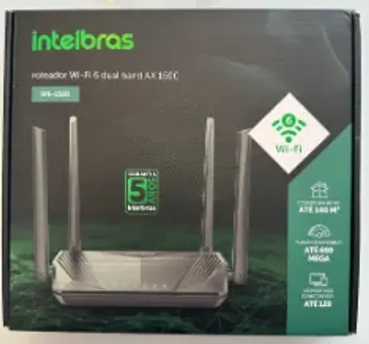 Roteador Intelbras Wi-Fi 6 Dual Band AX 1500 (W6-1500) - Novo
