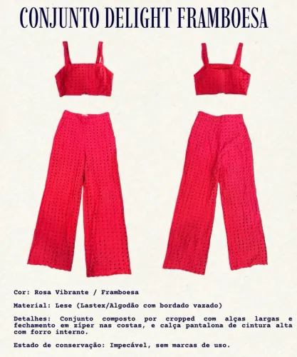 Conjunto Delight Cropped e Calça pantalona P