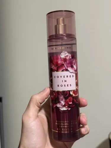 Body splash covered in roses bath and body works