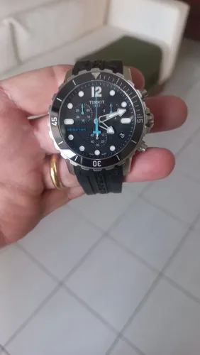 RELÓGIO TISSOT (SEASTAR) *CRONÓGRAFO* -PULSEIRA SILICONE-