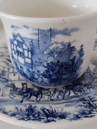 Conjunto seis xícaras cena inglesa Oxford