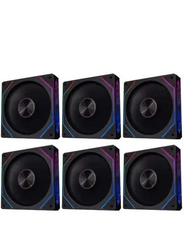 Kit 6x Fans Prism 4 RS ARGB Preto