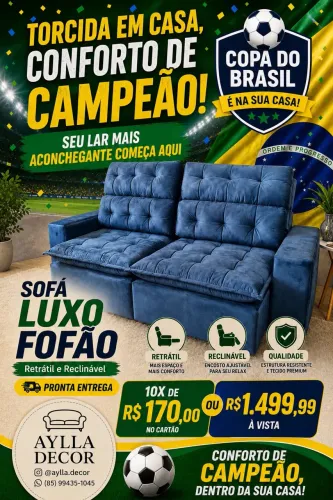 Sofá Retrátil e Reclinável Luxo