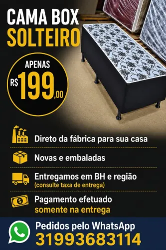 Cama box solteiro super confortável
