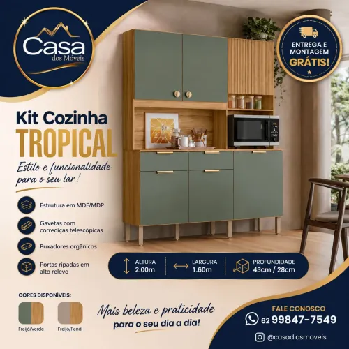 Armário de cozinha tropical