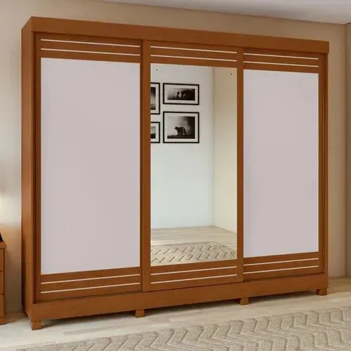 Guarda Roupa Nice LOPAS, 03 Portas deslizantes e 04 Gavetas - Entrega Imediata;