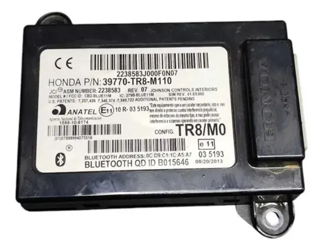 Módulo Central Bluetooth 39770tr8 Honda Civic 2013 A 2015
