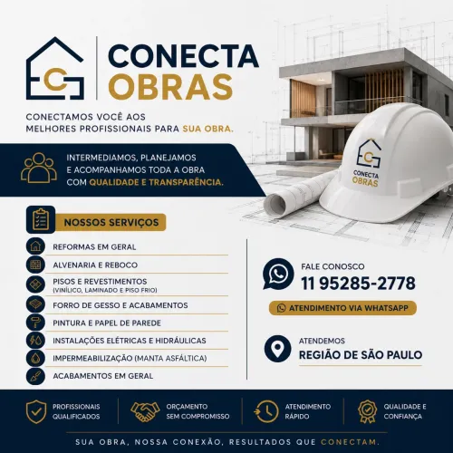 Conecta Obras - piso, pintura, alvenaria, forro e acabamento em geral