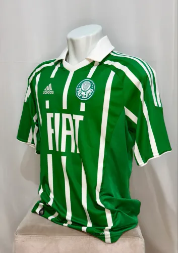 CAMISA Palmeiras - ADIDAS - VERDE E BRANCA LISTRADA - 2010 TAMANHO : G