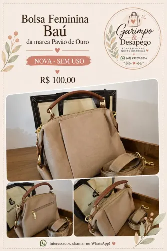 Bolsa Baú bege