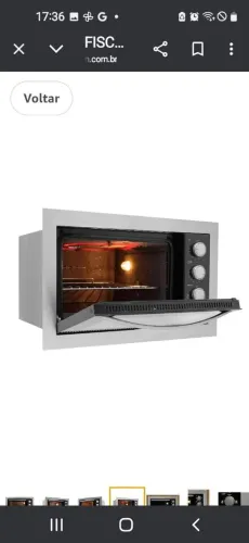 Forno de embutir inox 44lts pouco tempo d uso devido mudanca d estado.