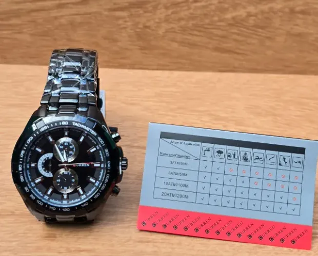 Relógio analógico CURREN - Prata com Azul/Preto