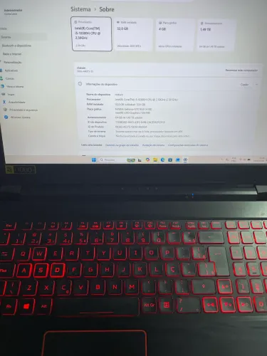 Acer Nitro 5 i5-10300H | 32GB RAM | GTX 1650 4GB | 2TB SSD | Impecável
