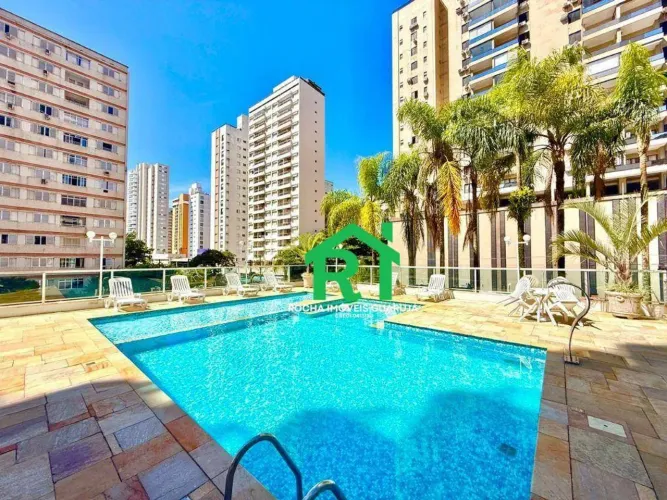 Apartamento com 3 quartos, 1 suíte, 2 vagas e lazer, Praia das Pitangueiras, Guarujá