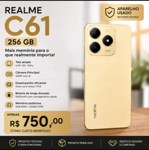 Realme 256 Gb dourado 