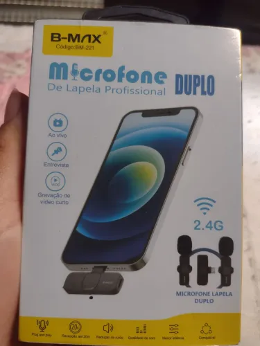 Microfone de Lapela Duplo Sem Fio B-MAX BM-221