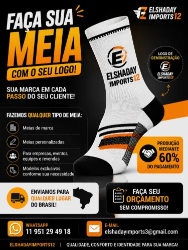 Fazemos suas meia personalizada conforme o seu cliente quer fazemos