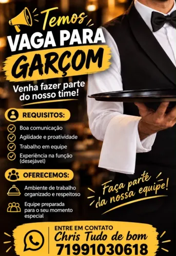 Vagas para Garçom