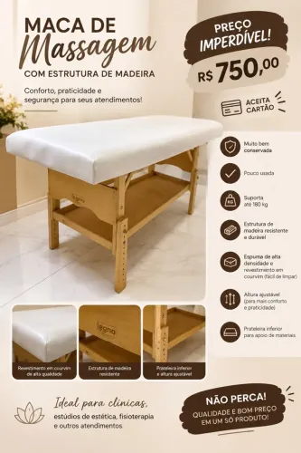MACA DE MASSAGEM PROFISSIONAL - SEMINOVA!