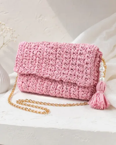 Bolsa de crochê fio de malha