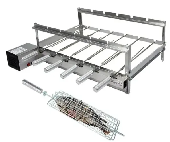 CHURRASQUEIRA GIRATÓRIA REGULÁVEL INOX 6 ESPETOS ITAGRILL