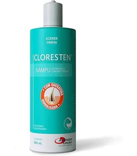 Shampoo Antibacteriano Cloresten 500ML - Cães e Gatos