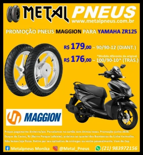 Pneu Moto Maggion Yamaha ZR125 - Novos com Garantia