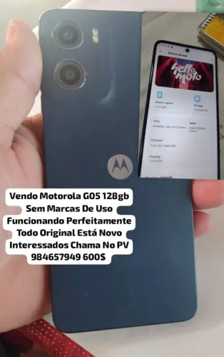 Vendo Motorola G05 128Gb Todo Original Não Tem Marcas De Uso Estar Novo