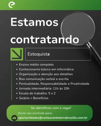 Estoquista para restaurante