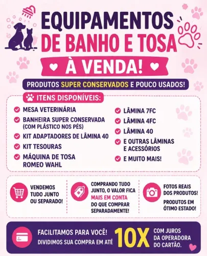 Equipamentos de banho e tosa