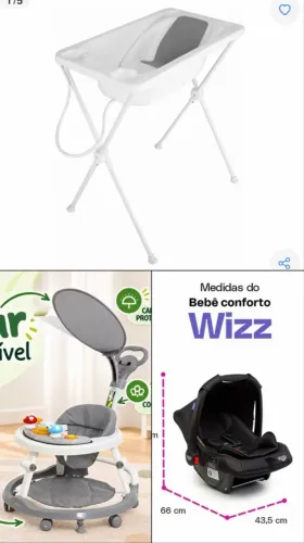 Vendo Banheira, Bebê Conforto e Andador