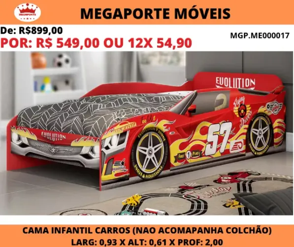 CAMA SOLTEIRO CARROS