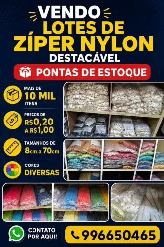 Zíper diversos tamanhos