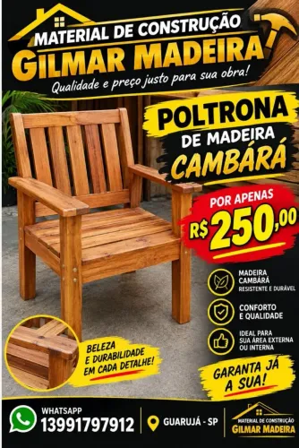 Poltrona de madeira 