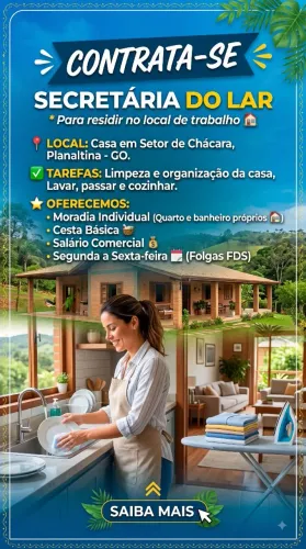 DOMÉSTICA PARA MORAR NO LOCAL