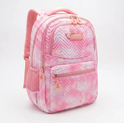 Mochila Juvenil Rosa Laço