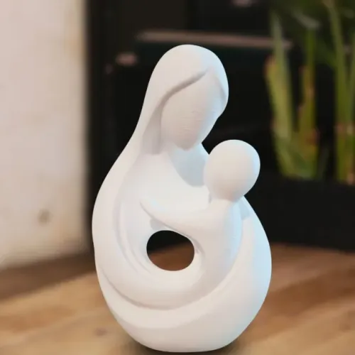 Escultura Mãe e Filho Decorativa 3D | Presente Dia das Mães  Decoração Moderna Minimalista