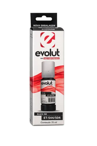 Tinta Preta Evolut Et-544/504 Alta Performance Para Epson