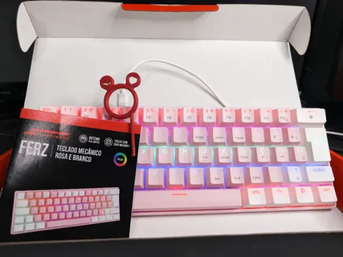 Teclado Mecânico Gamer SuperFrame Ferz Rainbow 60% (USADO)