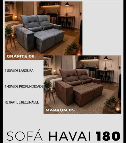 Sofa retrátil reclinavel Havai 1.80mts Novo $1.499,00 A vista ou 12x 142,62