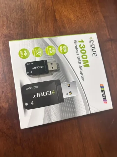 Adaptador Wi-Fi USB 3.0 EDUP AC1300 Dual Band - Alta Velocidade
