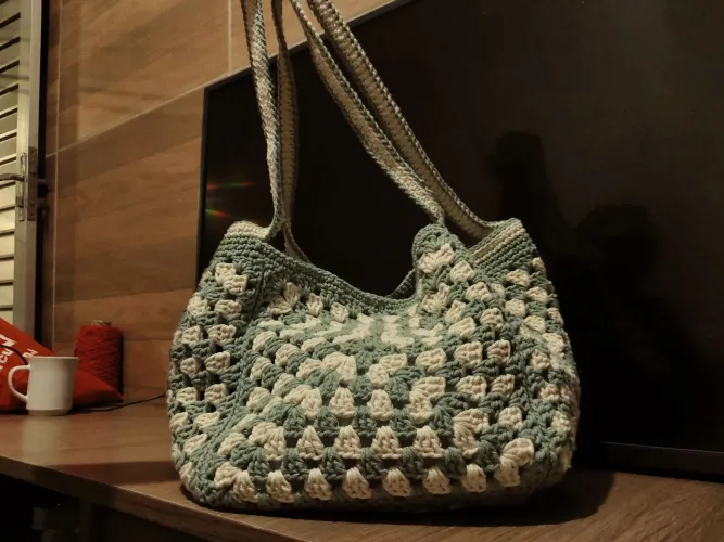Bolsa crochê 100% algodão